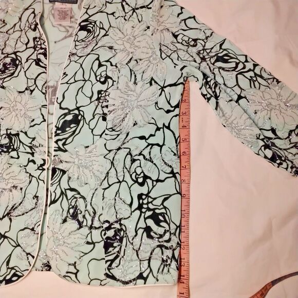 Alex Evenings 2-Piece Dress Mint Green Glimmer Sparkle with Jacket Size Large - Picture 4 of 9
